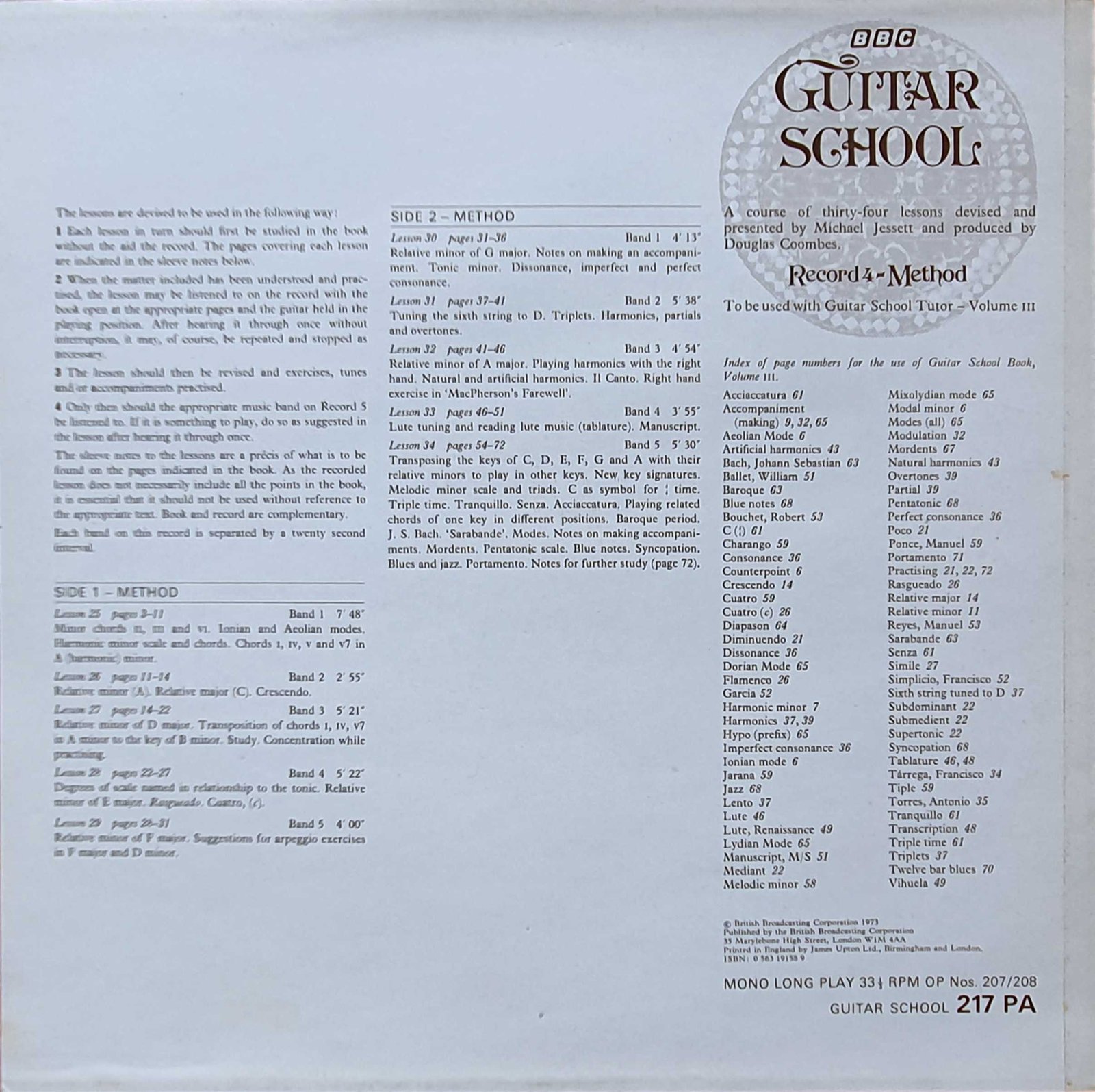 Back cover of OP 207/208